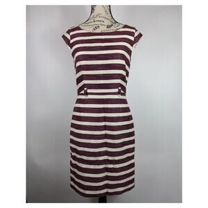 Womens Size 2 Dress Banana Republic Maroon Striped Pencil Dress Knee Length Zip